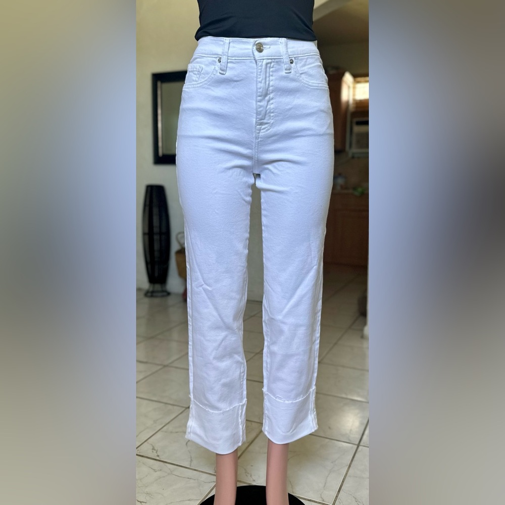 DKNY Women's High Rise Crisp White Jeans